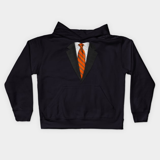 Orange Suit Up! Realistic Suit and Tie Costume For Business Casual Kids Hoodie by ChattanoogaTshirt